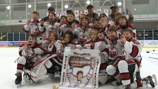 Players hit the ice at the Wayne Gretzky International Hockey Tournament