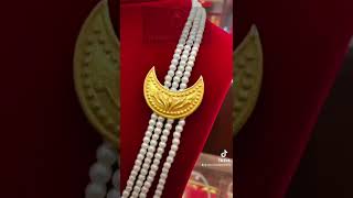 Saraswoti Jewellers🇨🇦 24k-22k Gold Low Weight Nepali Chandra Haar for baby in pearls🎥TikTok Vers