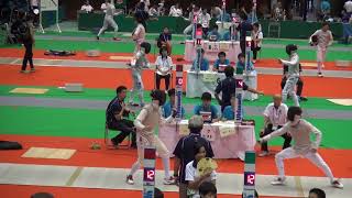 2015年IH フェンシング 男子 フルーレ 予選トーナメント 2回戦 中村豪（上宮）vs 大村貴之（鹿児島南）