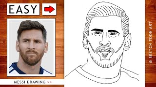 Messi drawing outline easy - How to draw lionel messi drawing - easy messi drawing step by step