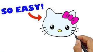 How to draw a hello kitty face step by step easy version | Easy Drawings