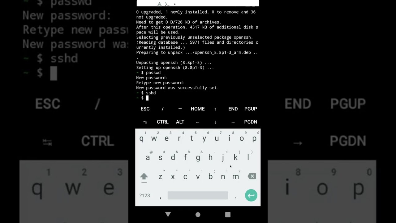 Запуск SSH-сервера на вашем Android-телефоне #short