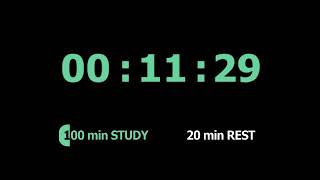 100분 공부-20분 휴식 뽀모도로 타이머, 10시간, 장작불 ASMR/ 100min study-20min rest pomodoro timer, 10 hours