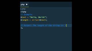 What is strlen() function in Php🫣 #PHP #Tutorial #Coding #YouTubeShorts"