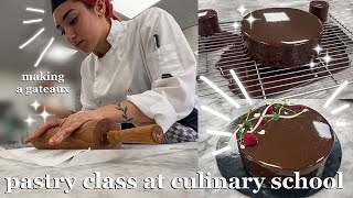 come to pastry class with me | making a layered gateau | culinary school vlog