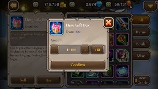 Opening 100 Hero Gift Boxes Soul Hunters