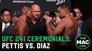 Nate Diaz vs. Anthony Pettis Face Off | UFC 241 Ceremonial Weigh-Ins