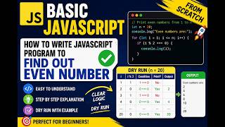 🚀 Learn JavaScript Basics: Even Number Program Explained Step by Step
