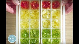 【Kitchen Tips】How to use ice tray to keep spice fresh? Cooking skills  |HowLiving