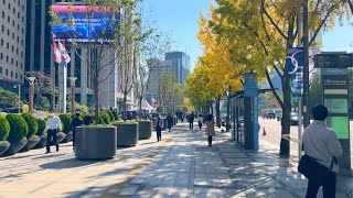 【4K】Autumn In Seoul 🍂🇰🇷| City Hall | 서울시청 | 대한성공회 | 가을 오후 서울도심 산책🍁😍 | 서울랜선투어 |🚶🚶‍♂️🚶‍♀️