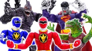 Power Rangers & Marvel Avengers Toys Pretend Play | Bat Man SuperHero Mech Armor vs Superman Villain