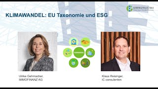 BAU- UND IMMOBILIENWIRTSCHAFT IM UMBRUCH | KLIMAWANDEL - EU Taxonomie und ESG