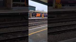 Rainy Shrewsbury Station with 2x 196's, couple of 37's and the Premier Train class 67.