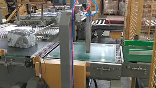 gantry palletizer LP40 （Low level palletizer+Online stretch film wrapping machine:）