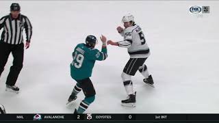 Kurtis MacDermid and Kurtis Gabriel trade punches.