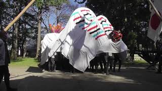 令和３年度 矢高諏訪神社春季祭典 上山獅子舞 宮中奉納舞