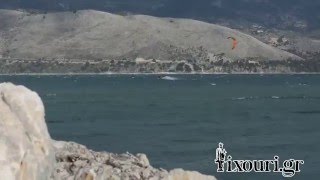 Lixouri.gr | kitesurfing in the waves - Spiros, Pieros, Andreas 5/2/16