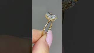 3.3ct Elongated Cushion Diamond Yellow Gold Engagement Ring - \