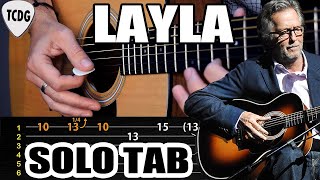 Como tocar el solo de LAYLA (Eric Clapton) en guitarra acústica | Tablaturas TCDG
