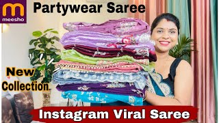 *MEESHO*Saree Haul |Partywear Special Saree| Meesho Jimmychoo/Handwork/Vichitrasilk#meesho#sareehaul