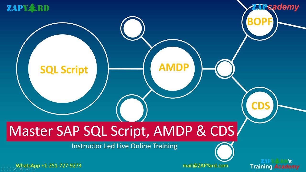 Master Sap Sql Script Amdp Cds Training Aug 6 2022 Batch Youtube