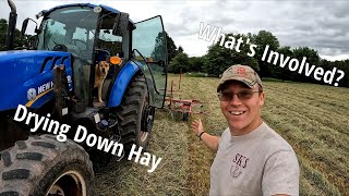 TEDDING HAY | Feeding Horses | Dragging Our Arena