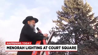 Menorah lighting at Court Square in Springfield