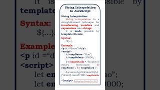 string interpolation in javascript #javascript #javaprogramming #javatutorial #program #coding