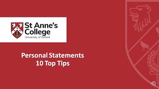 St Anne's College - Personal Statement 10 Top Tips