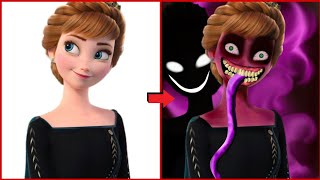 Disney Princess Anna Frozen Horror transformation😱🧟||Scary Elsa|| Zombie||Halloween||Creepy cartoon