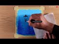 beautiful christmas winter scenery drawing with oil pastel step by step