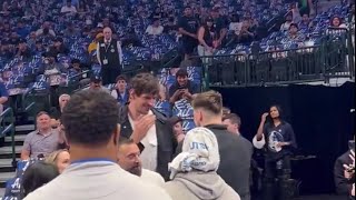 Luka Doncic catching up with Boban Marjanovic ahead of tonights Game 6 vs LA Cli