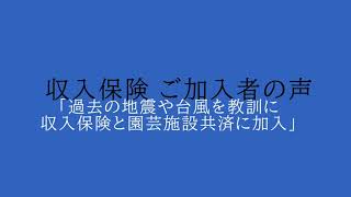 収入保険　ご加入者の声18「過去の地震や台風を教訓に　収入保険と園芸施設共済に加入」