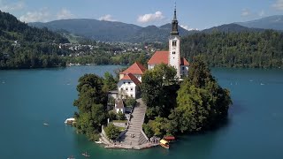 The Beautiful GORGEOUS Stunning LAKE BLED Drone Footage RELAXING CHILL Music #lakebled #slovenia