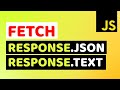 Handling Data using Fetch (Text & JSON) in JavaScript