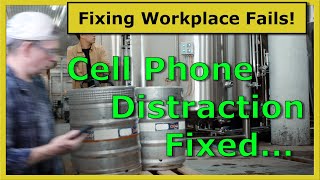 Unsafe workplace cell phone use FIXED! // Video toolbox talk