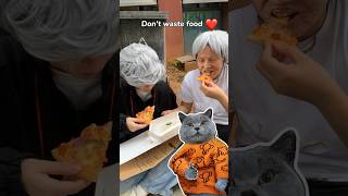 🤗Fresh Pizza Brings Joy To Homeless People!🍕🥒 | Don’t Waste Food #funnycat #catm