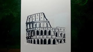 HOW TO DRAW COLOSSEUM | FAMOUS LANDMARKS | EASY DRAWING FOR BEGINNER #shorts