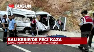 BALIKESİR'DE FECİ KAZA: 9 ÖLÜ, 30 YARALI