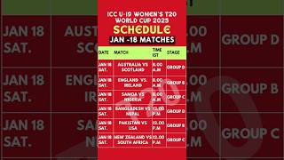 ICC U-19 WOMEN'S T20 WORLD CUP 2025 / FULL SCHEDULE #t20worldcup