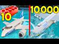 10 VS 10,000 Piece Lego Plane Crash IN POOL