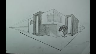Architecture - How To Draw Modern House in 2 Point Perspective #34