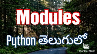 Python Modules in Telugu by Kotha Abhishek