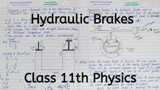 Hydraulic Brakes | Application of Pascal Law | Chapter 9 | Mechanical Properties of Fluids | 11