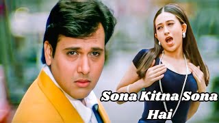 Sona Kitna Sona Hai - Lyrical | Govinda | Karisma Kapoor | Poornima | Udit Narayan | Hero No.1