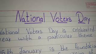 Essay on National Voters Day in english