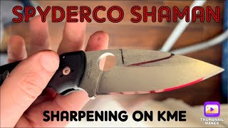 SHARPENING SPYDERCO SHAMAN ON KME FROM 50-6,000 GRIT! LOTS OF GREAT SHARPENING TIPS IN THIS ONE!