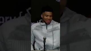 Giannis has jokes...even when he doesn't have jokes 😂 | #shorts