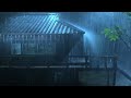 ブリキの屋根と強力な雷の音で大雨で不眠症とストレスを打ち負かす 白色雑音