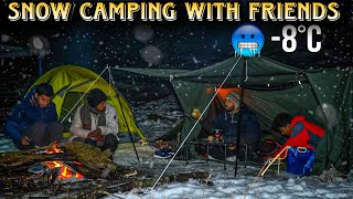 Group Jungle Camping In Coldest Weather | Snow Camping In India #vlog